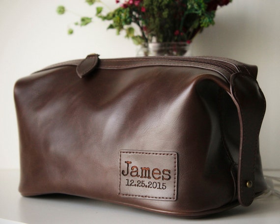 Men&#39;s Toiletry Bag Custom Leather Bag Men&#39;s Shaving by woodstockin