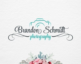 Hand drawn Photography logo, Premade Photography Logo Design, Camera logo