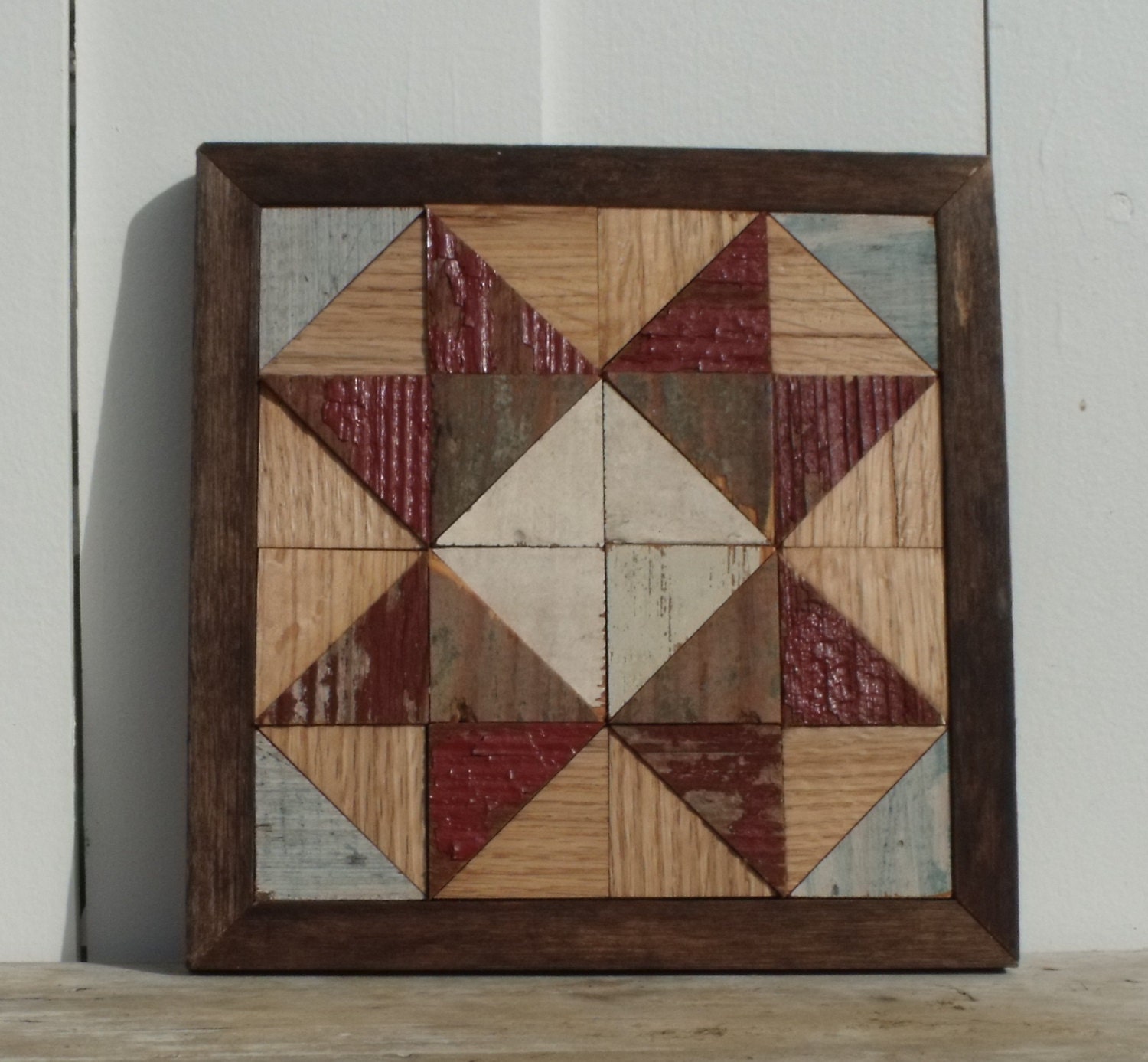 wooden quilt block reclaimed barn quilt by IlluminativeHarvest