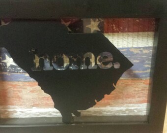 Shadow Box, Display Case, State Home Pride, American Wall Hanging, USA, South Carolina,Southern Pride Gift,Personalized, Home, Patriotic