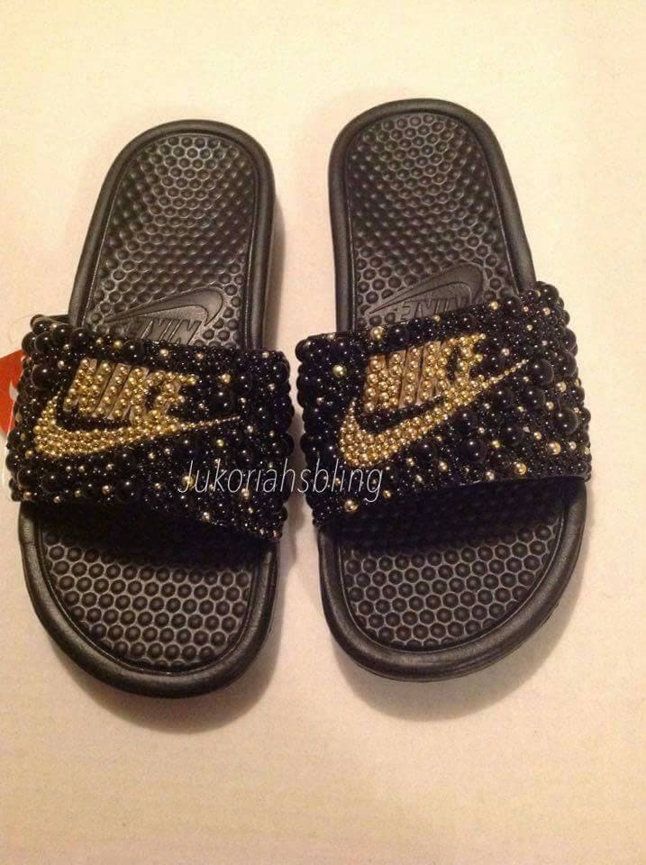 Bling nike  slides  nike  shoes  accessories