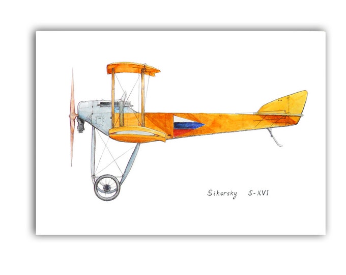 Airplane decor nursery Vintage airplane prints watercolor Set 6 prints Retro military aircraft poster Boy's nursery wall art