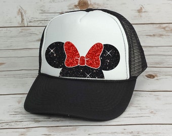 Disney Trucker Hat Minnie Mouse Bow // Cinderella Castle // Princess // Minnie Mouse Ears // Mickey Mouse (TRUCKER HAT)