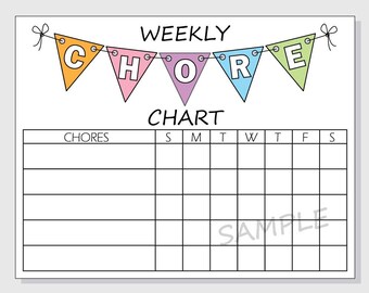 Girls chore chart | Etsy