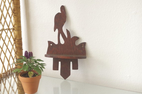 vintage wall sconce / bird wall sconces / wooden wall sconces on Small Sconce Shelf id=50610