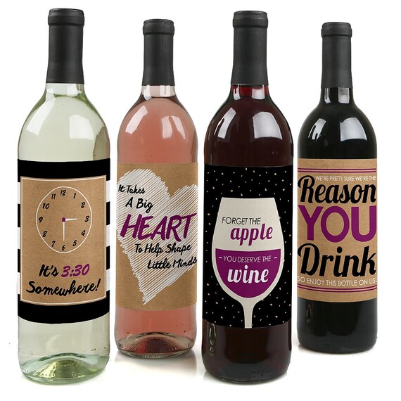 teacher appreciation teacher gift wine bottle labels end