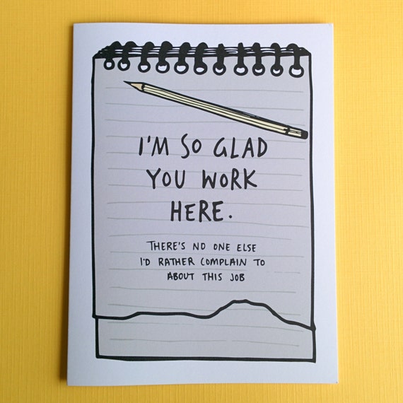 So Glad You Work Here Card By Billyballscards On Etsy