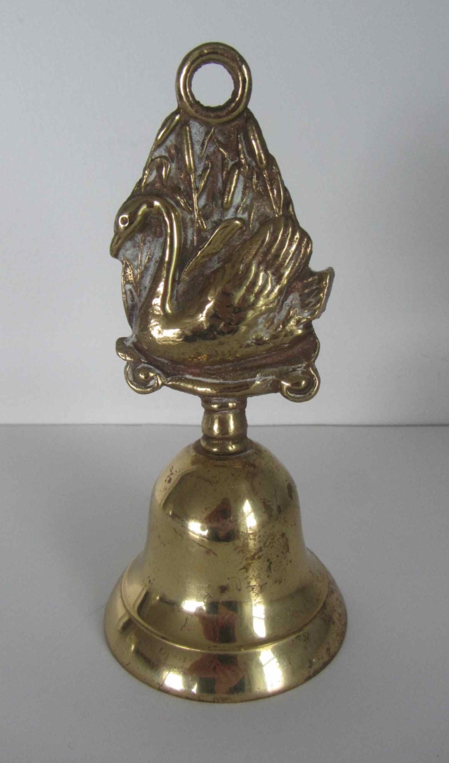 Vintage Swan Brass Bell Antique Brass Swan Handle Bell Made