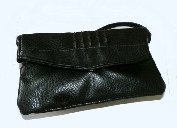 Faux Leather Black Womens Clutch MAYBELLINE New York Vintage