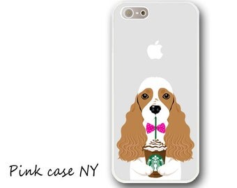 iPhone 7/7plus case, iPhone 6/6S/6plus/6Splus case, iPhone 5/5S/5C/SE case, iPhone 4/4S case - American Cocker Spaniel - Brown and White