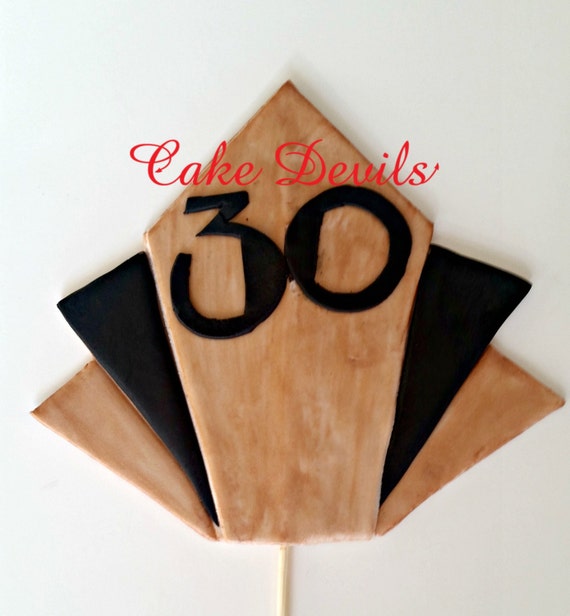 Art Deco Fondant Cake Topper Handmade Edible Art Deco Cake