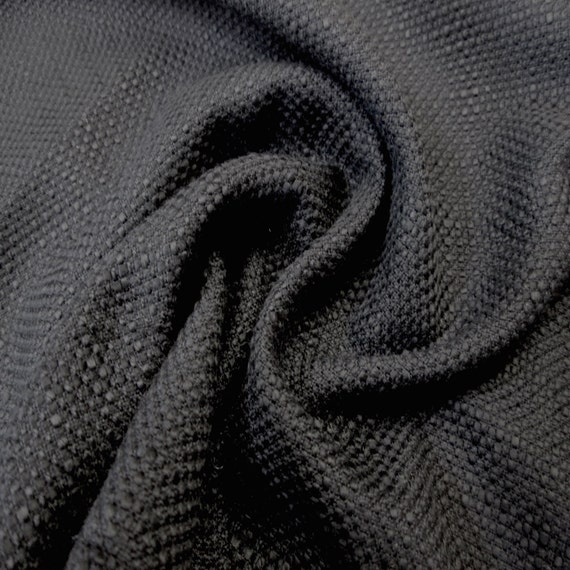 FC12954 SALE ITEM Black Basket Weave Linen by FabricCult