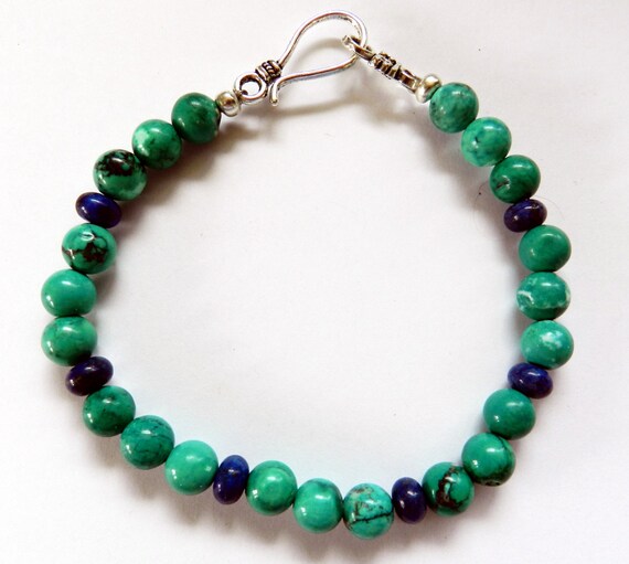 Items similar to Beautiful Bracelet-Turquoise and Blue Lapis Stones on Etsy