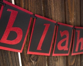 Blah Blah Blah banner - Hotel Transylvania - Halloween banner - Dracula