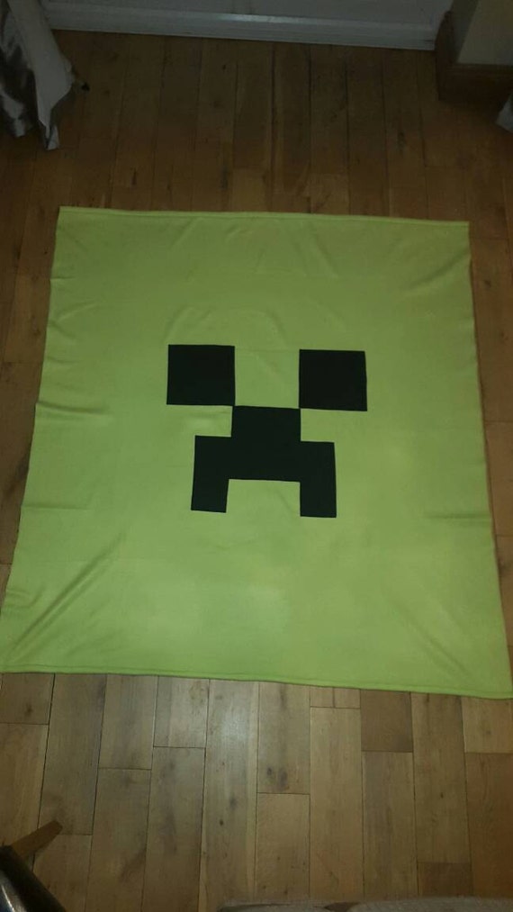 Handmade kids blanket/throw. Minecraft creeper.