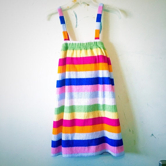 90s tween aesthetic rainbow swimsuit coverup sundress dress