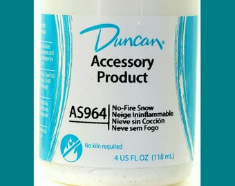 Duncan No Fire Snow - Snow - Snow Paint - AS 964 - 4 Ounce Jar - No Fire Paint - Snow - Project Finishing Snow- Ceramic Snow - Duncan Paint