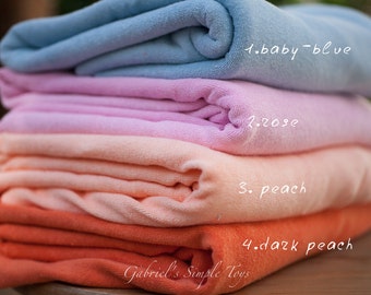 Stretchable Cotton Terry Cloth Fabric in 4 Solid Colors. 0,7 m in width. For Making Waldorf Doll, Teething Doll, Baby Towels.