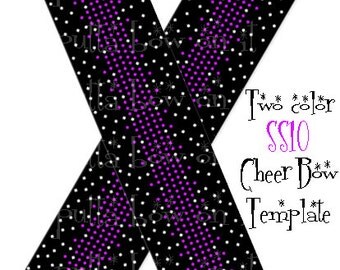 Two Color Rhinestone Cheer Bow Template
