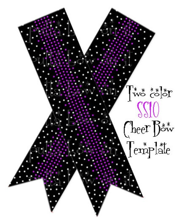 Two Color Rhinestone Cheer Bow Template