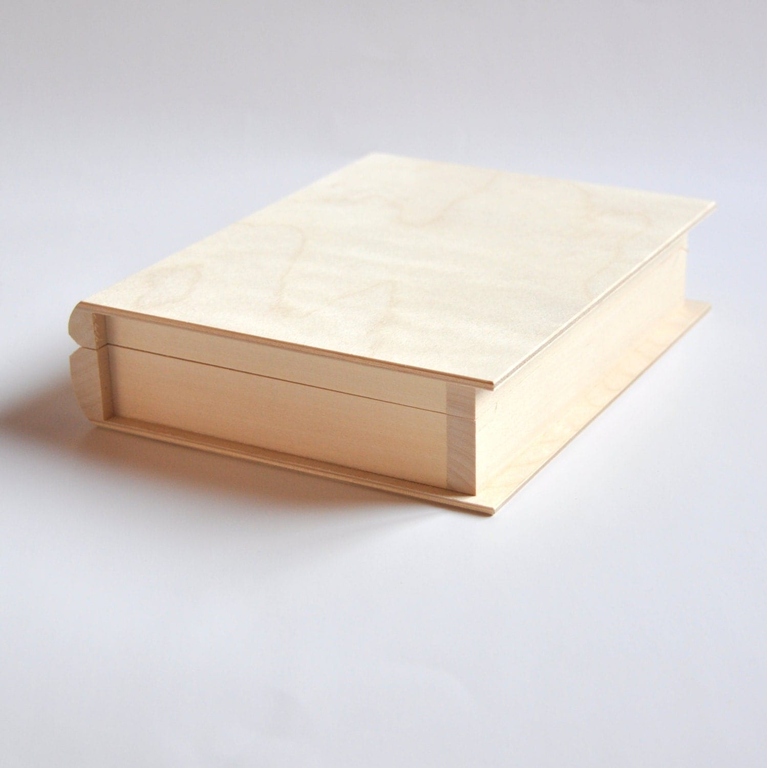 Wooden Box Book. Unfinished Wood Box. Unpainted Wood Box.