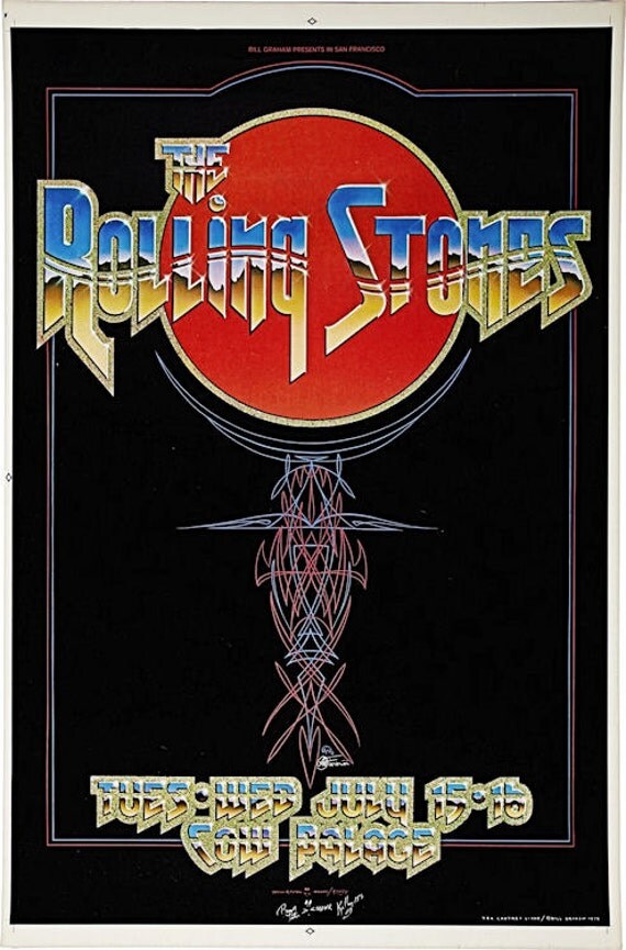 Rolling Stones Concert poster 1976 Cow Palace San by Sportsworld