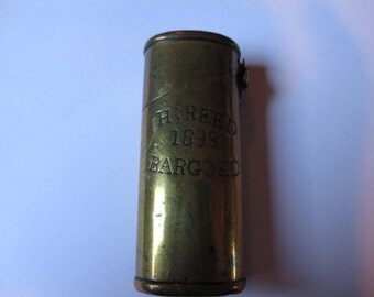 1898 Antique Brass Vesta Case