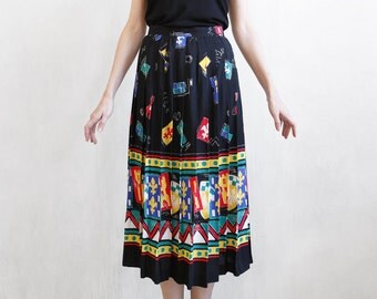 Ethnic Beige Gold Printed Cotton Skirt For Women