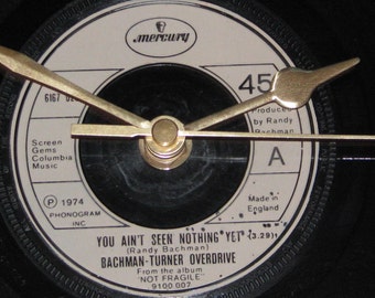 Bachman-Turner Overdrive you ain't seen nothing yet 7" vinyl record clock