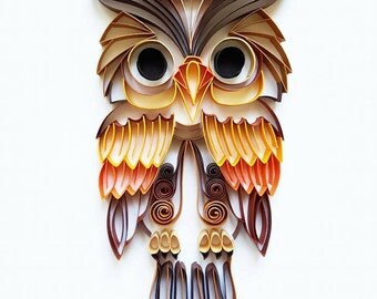Quilled Paper Art: "Colourful Owl" - Handmade Artwork - Paper Wall Art - Home Decor - Wall Decor - Home Decoration - Quilled Art