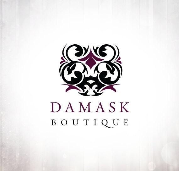Damask Logo Design Premade OOAK by AllureGraphicDesign on Etsy