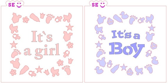 It's A Girl or It's a Boy Baby Stencil