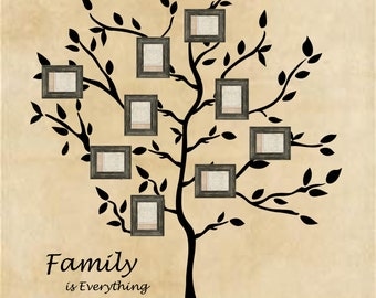 Family Tree Photo Wall family tree wall decal | etsy Family Tree Photo Wall family tree wall decal | etsy