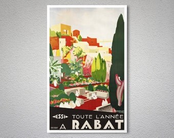 Toute L'annee Rabat Travel Poster, 1935 - Poster Print, Sticker or Canvas Print