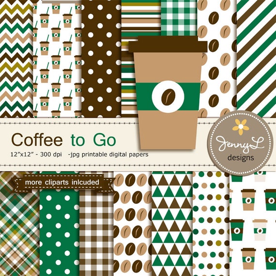 Download Coffee Digital papers and Coffee bean Clipart, Coffee Cup ...