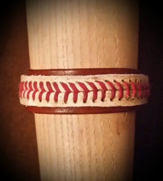 Items similar to Vintage Leather Baseball Bracelet on Etsy