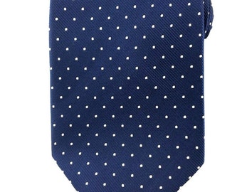 Blue with White Polka Dots Tie 8.5 cm Necktie. Party Tie. Casual Tie. Handmade Tie. Blue with polka dots tie. Blue Tie