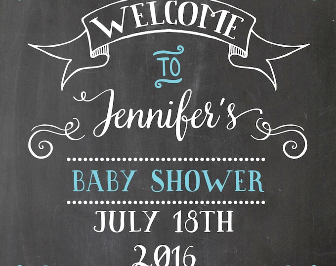 Welcome Baby Shower Sign. Chalkboard Welcome sign. Printable chalkboard poster. Chalkboard babyshower sign. Welcome babyshower chalkboard