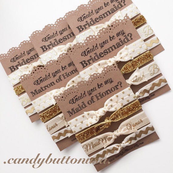 Hair Ties Favor Bridesmaid Hair Ties Bridal Shower Gift