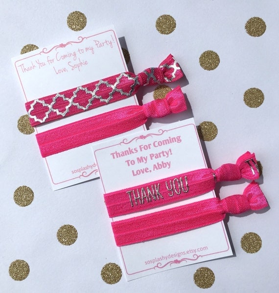 Custom Hair Tie Party Favor. Tween teen girl sweet 16 bat