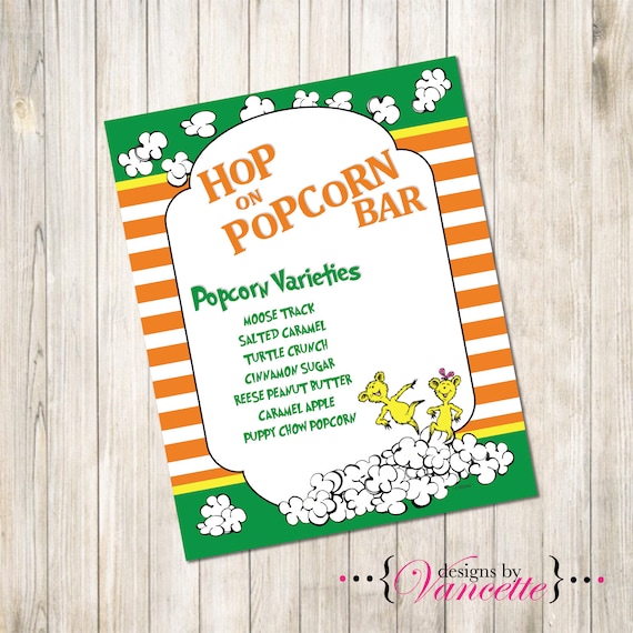 Dr. Seuss Hop on Popcorn Sign Hop on Popcorn by designsbyVancette