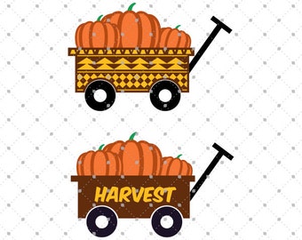 Pumpkin Wagon svg cut files, Harvest svg, Pumpkin svg cut files for Cricut, Cut files for Silhouette, svg files
