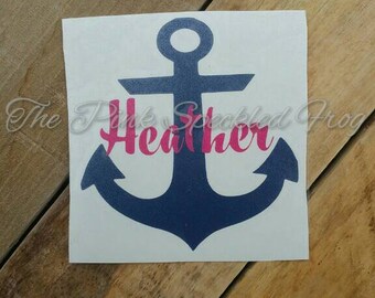Anchor name mongram decal yeti cup decal anchor decal name decal
