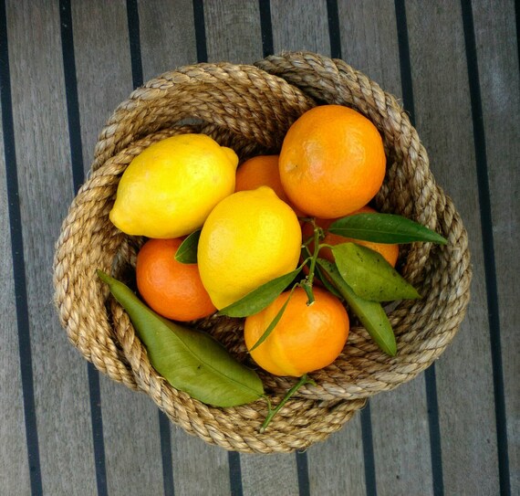 Rustic Rope Fruit Basket Natural Rope Bowl Kitchen Storage