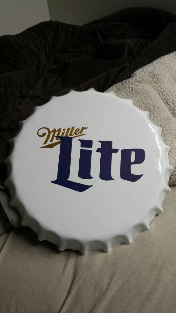 Miller Lite metal bottle cap sign