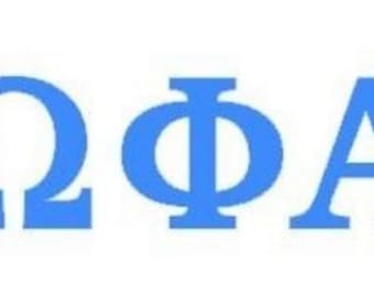 Sorority Greek Letter Decal Omega Phi Alpha