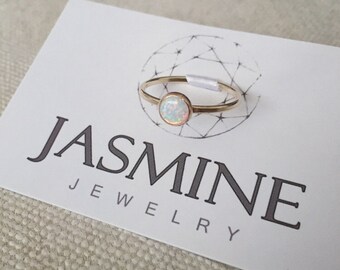 Gold ring with Opal; 14K gold filled or Sterling silver Opal ring; Minimalist design gold ring