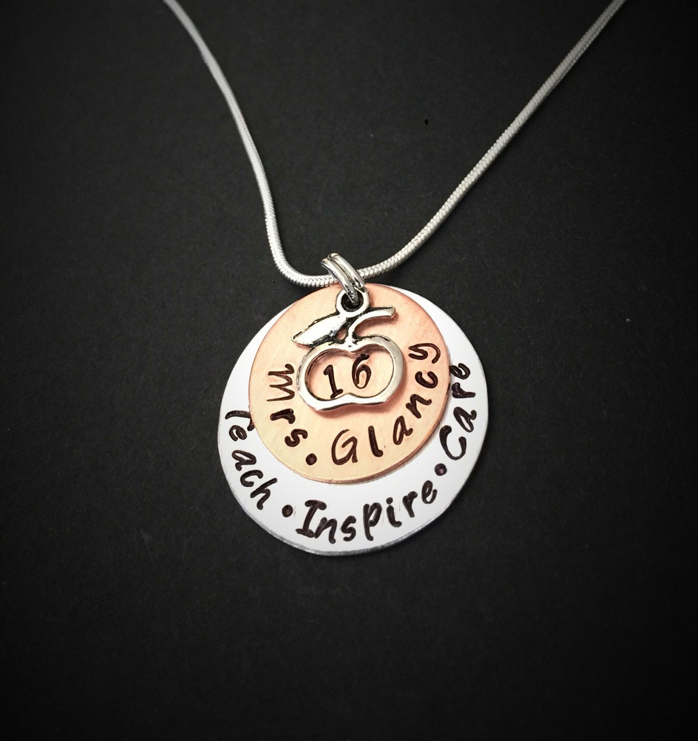Personalized Teacher NecklaceTeacher's Jewelry Teacher