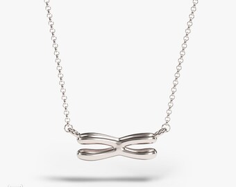 science jewelry: silver chromosome necklace - 3D printed genetics pendant - wearable cytogenetics - scientist - DNA - genes - inheritance