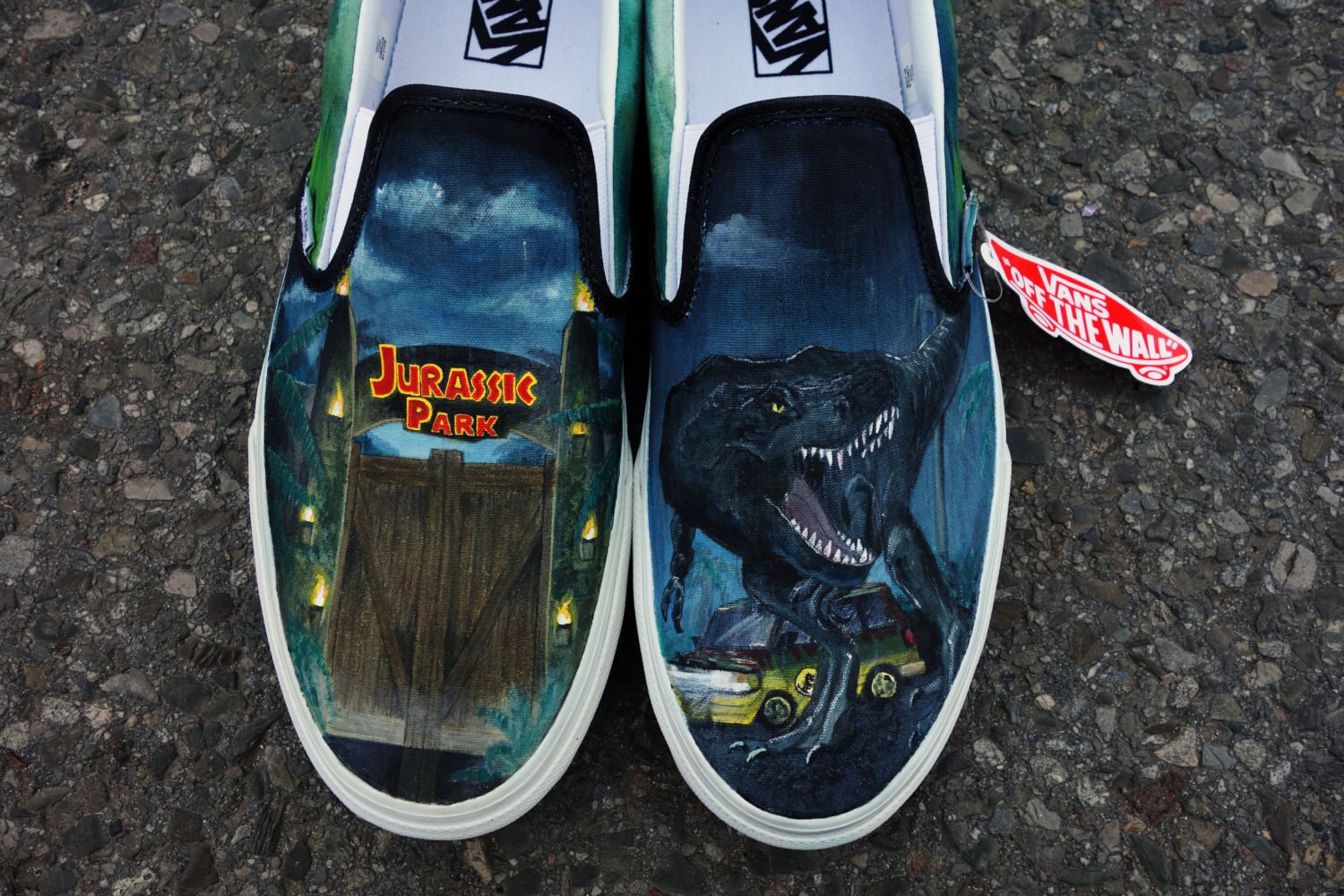 Jurassic Park Tyrannosaurus Rex Custom HandPainted VANS for
